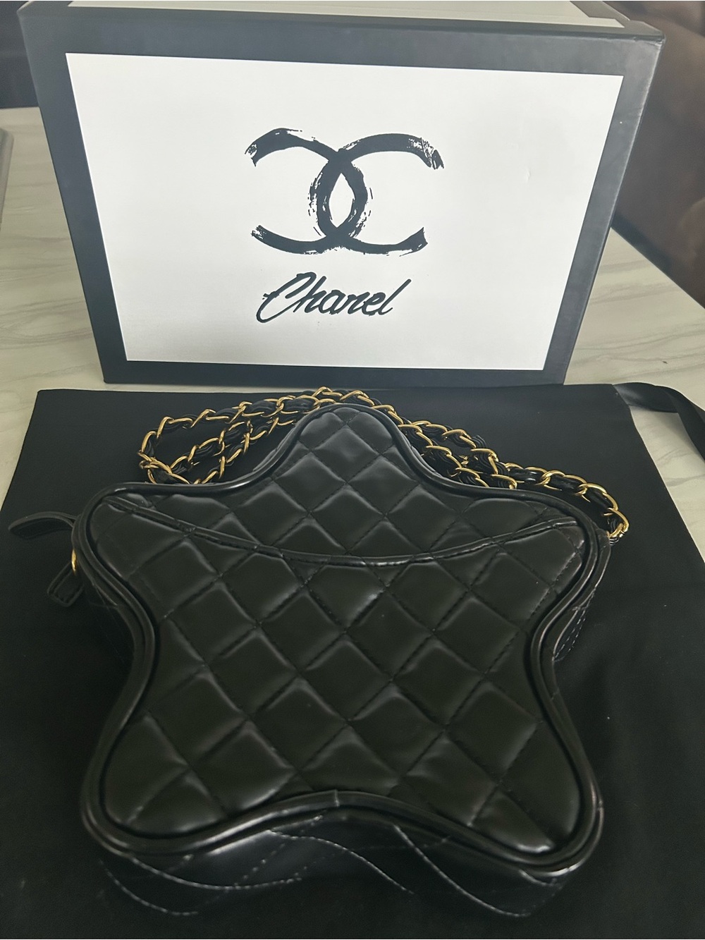 CHANEL Black VIP GWP Quilted Star Mini Bag with Gold Hardware. - Picture 8 of 11